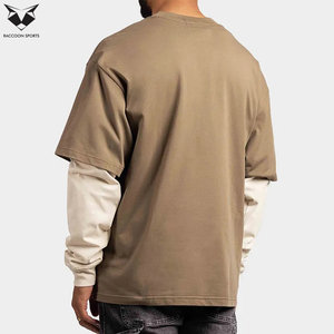 Meilleur Produit 2026 : Chemises Homme Oversize à Double Manches Longues, Style Streetwear Vintage Délavé, Double Couche, Personnalisables, Vente en Gros - Product Image 2