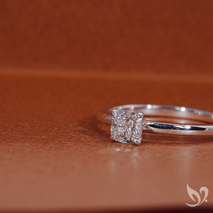 Bague en diamant de laboratoire certifié IGI, taille coussin 0,50 carat, en or blanc 18 carats |   Bague de fiançailles solitaire - Product Image 3