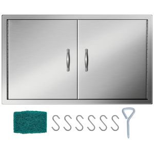 Porte da Cucina Esterna Ignifughe in Acciaio Inossidabile Doppio da 36W x 21H Pollici per BBQ, Stazione Grill e Isola Barbecue a Gas - Product Image 1