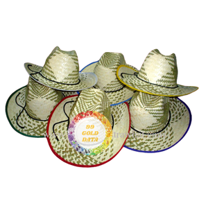 99GD Personalized Cowboy <b>Straw</b> <b>Hat</b> Striped Branded Ribbon Sports Ski Daily Party Wedding Farmer Beach Casual Decoration Fishing - Product Image 4