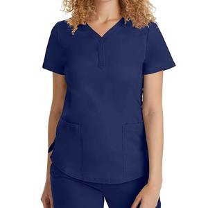 Uniformes Médicos Personalizados para Mujer, con Logotipo, Tejidos, OEM, Blusa de Manga Corta, Pantalones Deportivos, Uniformes de Enfermera al por Mayor - Product Image 3