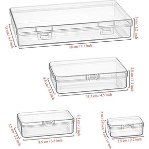 Set di 24 Contenitori in Plastica Trasparente di Varie Dimensioni, Organizzatori Rettangolari Vuoti con Coperchi a Cerniera per Piccoli Oggetti - Product Image 2
