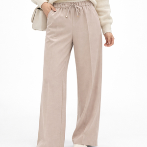 Women Casual Regular Fit Straight Leg <b>Trousers</b> <b>Elastic</b> <b>Waist</b> High Quality Activewear Durable Stitching Comfortable Fit Daily - Product Image 1