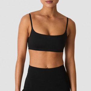 Soutien-gorge de sport à bretelles pour femme de haute qualité, personnalisable OEM, uni, pour l'entraînement, ajusté, en élasthanne et spandex, pour la course en extérieur - Product Image 1