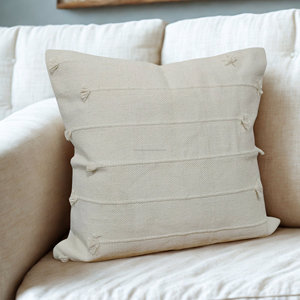 Housse de coussin tissée à rayures noires avec fermeture éclair à franges, en tissu de coton de haute qualité pour décoration décontractée, housse de coussin tissée - Product Image 5