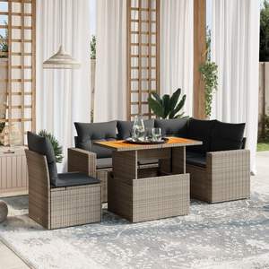 Conjunto de Sofás Modulares Grandes de Ratán PE Gris para Jardín, Colección Premium de Muebles para Exteriores - Product Image 1