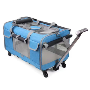 Pet Carrier with Wheels Airline Approved Rolling Pet Travel Bag with Telescopic Handle Breathable Mesh Windows Storage Pockets - Product Image 2