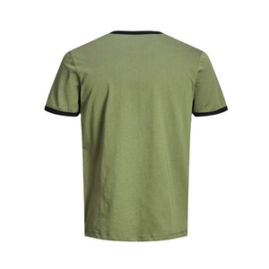 เสื้อยืดผู้ชายทรงเข้ารูป ขอบยางยืด บริการ OEM แขนสั้น คอกลม โลโก้สั่งทำ ผ้าเจอร์ซีย์คอตตอน 100% - Product Image 2