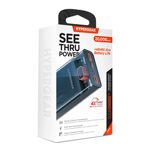 ClearCharge XL 20000mAh Power Bank Trasparente PD ad Alta Capacità, Caricabatterie da Viaggio e Stazione di Ricarica Portatile - Product Image 3