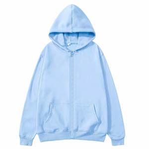 Sudadera con Capucha para Mujer, con Cierre, Color Sólido, Manga Larga, Informal, para Otoño, 100% Algodón Tejido, Transpirable, Sin Forro - Product Image 6