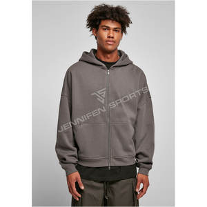 เสื้อฮู้ดดี้ผู้ชายไซส์ใหญ่ ผ้าฝ้าย 100% สำหรับฤดูหนาว สีพื้น แบบสปอร์ต ขายส่ง น้ำหนักมาก พิมพ์โลโก้ตามสั่งได้ - Product Image 1