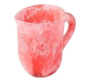 Tasse en résine artisanale jaune de forme ronde, objet de décoration pour la maison, technique de moulage - Product Image 6