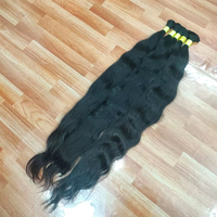 Ekstensi Rambut Manusia Alami 100% Virgin India Selatan Berkualitas Tinggi 36 Inci, Kutikula Tersusun Rapi, Bebas Proses Kimia, Tebal