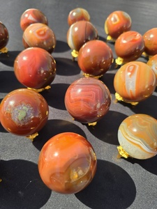 Carnelian <b>crystal</b> <b>sphere</b> in vibrant orange red tones for motivation creativity concentration confidence ambition passion and met - Product Image 2