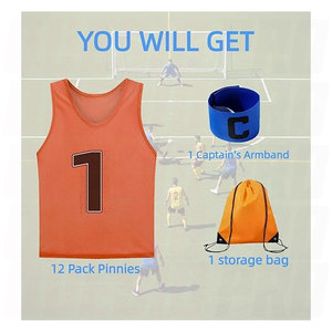 Lot de chasubles d'entraînement de football pour équipes, légères, respirantes, avec cordon de serrage - Product Image 5