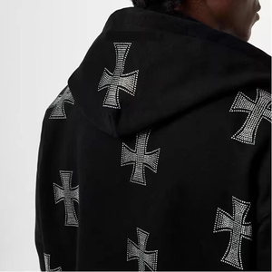 Wholesale Price High Quality Rhinestone Tracksuits for Men Custom Logo Casual Heavyweight Drawstring Stylish - Product Image 4