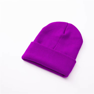 Bonnet unisexe en acrylique blanc, couleur unie, décontracté, tricoté pour l'hiver, 56-58 cm, tricoté à la machine, chaud et doux, pour adultes - Product Image 5