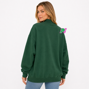 Sudadera OHIO para Mujer, Cuello Alto, Color Marrón, 100% Algodón, Estilo Urbano, Ecológica, Talla Grande, con Aplicaciones Personalizadas - Product Image 3