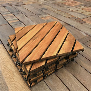 Dalles de terrasse en bois modernes de haute qualité 30 x 30 cm, écologiques, pour patio, intérieur, balcon, terrasse, jardin, installation facile, imperméables, anti- - Product Image 1