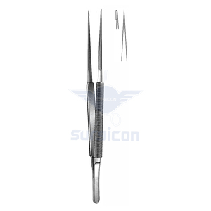 Micropinzas de Sutura Rectas de 15 cm / 6 Pulgadas con Punta Fina de 0.3 mm, Instrumento Microquirúrgico de Acero Inoxidable para Oftalmología - Product Image 1
