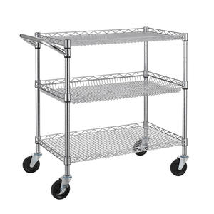 Carrito de Almacenamiento de Cocina Metálico Portátil con Diseño de Cesta Ventilada para Guardar Cebollas, Patatas y Verduras - Product Image 4