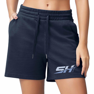 Pantalones Cortos Deportivos Casuales de Felpa de Algodón para Mujer, Corte Holgado, Cintura Elástica, con Bolsillos, Tejido Transpirable y Suave al Tacto - Product Image 1