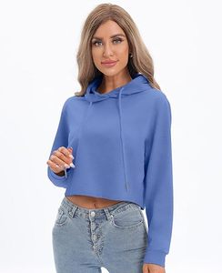 Sudadera con Capucha Corta a la Moda para Mujer, Suave, Informal, Estilo Urbano - Product Image 1