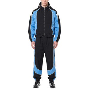 High Quality ODM OEM Customized Fashion Nylon Tracksuit Two Piece Windbreaker Jogging Suit Patchwork <b>Zipper</b> <b>Jacket</b> Cargo Pants - Product Image 4