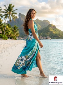 Pareo Hawaïen Personnalisé, Sarong Polynésien Traditionnel à Motifs Floraux, Couverture de Plage, Vêtement d'Été, Fabricant OEM ODM - Product Image 5