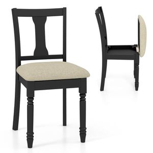 Chaise de salle à manger de style farmhouse avec revêtement en lin, design empilable robuste, légère avec rangement dissimulé - Product Image 1