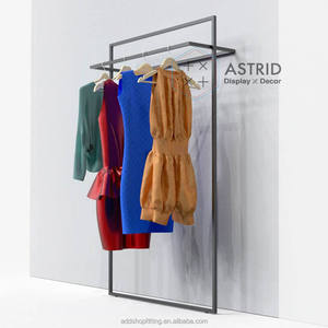 Custom Size Black Metal Freestanding Clothing Display <b>Rack</b> Scratch Protection Antique Style for 1 <b>Shelf</b> Easy Assembly Store - Product Image 3