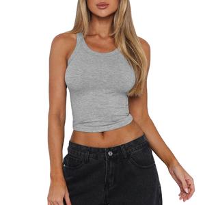 Débardeur côtelé uni ajusté pour femme, idéal pour l'été, à porter en superposition - Product Image 2