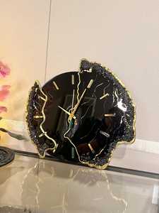 <b>Black</b> Geode Epoxy Resin <b>Wall</b> <b>Clock</b> Handmade <b>Wall</b> Decor Home Art Decor Birthday Gift Christmas Gift Gift for Her - Product Image 3