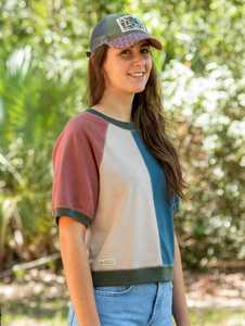 Women's Color Block Raglan <b>Sleeve</b> T-<b>Shirt</b> Crew Neck Short <b>Sleeve</b> Casual Top - Product Image 2