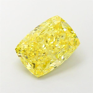 Diamante cultivado en laboratorio, corte cojín, color amarillo vibrante, pieza de joyería fina de lujo, elegante, con brillo radiante, gema suelta certificada CVD. - Product Image 4