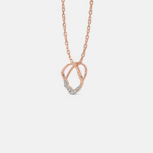 Collier pendentif en or rose avec diamant cultivé en laboratoire - Product Image 3