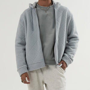 <b>Sherpa</b> Fleece <b>Men</b> Zip Up <b>Hoodie</b> Oversized Warm Teddy Jacket Winter Casual Streetwear Soft Plush Custom Logo Outerwear - Product Image 1