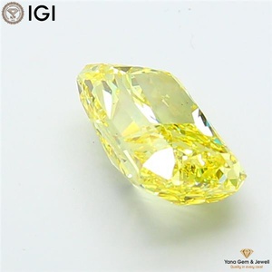 เพชรคุณภาพเยี่ยม 4.00 กะรัต ผลิตในห้องปฏิบัติการด้วยวิธี CVD สีเหลืองสดใส ระดับความสะอาด VS2 ทรงรัศมี พร้อมใบรับรอง IGI - Product Image 4