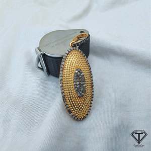 จี้เพชรทรงรีแบบฝังเงินแท้ 925 รับรองโดย IGI สไตล์วินเทจ - Product Image 3