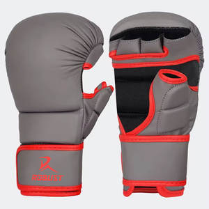 Gants de MMA en cuir pour l'entraînement et les exercices, avec un soutien ferme du poignet, paume antidérapante et fermeture auto-agrippante. - Product Image 1