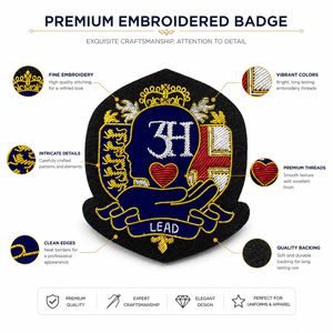Écusson brodé personnalisé de qualité supérieure, broderie au fil, pour uniforme, blazer, vêtement, badge décoratif - Product Image 6