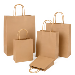 Kraft <b>Gift</b> Paper <b>Bags</b> with Handles for Wedding <b>Party</b> Events Custom Logo Wholesale - Product Image 3