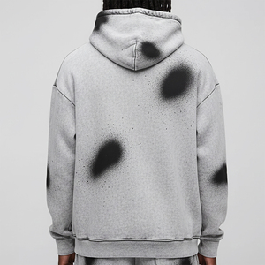 Sudadera con Capucha Personalizada de Invierno, Bordada, Lisa, con Hombros Caídos, Oversize, Negra, Ecológica, 100% Algodón, Estilo Hip Hop - Product Image 2