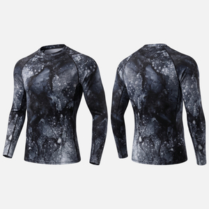 เสื้อแรชการ์ดสำหรับผู้ชายแบบสั่งทำพิเศษ ป้องกันแสงแดด UPF50+ แห้งเร็ว ระบายอากาศได้ดี ผลิตจากโพลีเอสเตอร์ผสมสแปนเด็กซ์ แขนยาว เหมาะสำหรับเล่นเซิร์ฟ - Product Image 2
