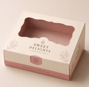 Custom Eco-Friendly UV Coated <b>Kraft</b> Corrugated Bakery <b>Box</b> with Four-Color Logo Printing - Product Image 2
