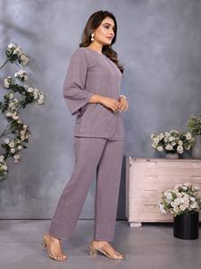 Ensemble haut et bas pour femmes à la mode, tissu importé, collection haut de gamme - Product Image 2
