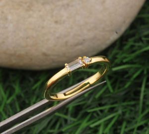 Anillo de Plata de Ley 925 con Turquesa, Joyería Fina Minimalista Chapada en Oro con Rama de Olivo para Mujer, Regalo de Aniversario o Fiesta - Product Image 3