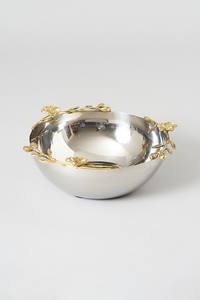 Tazón de Servir de Metal, Decoración Vintage para el Hogar, Tazón de Servir de Aluminio con Acabado Plateado para Bodas - Product Image 6