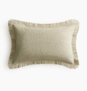 100% Woven Cotton Slub <b>Pillow</b> Covers with Fringes | Handmade Boho Decorative Cushion Covers for <b>Sofa</b> & Home Decor - Product Image 4
