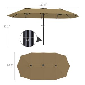 "9ft <b>Large</b> Patio <b>Umbrella</b> with Solar Lights for Courtyard Garden & Pool Yard" - Product Image 3